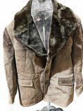 Vintage Lakeland Suede Leather Fur-Lined Coat 46