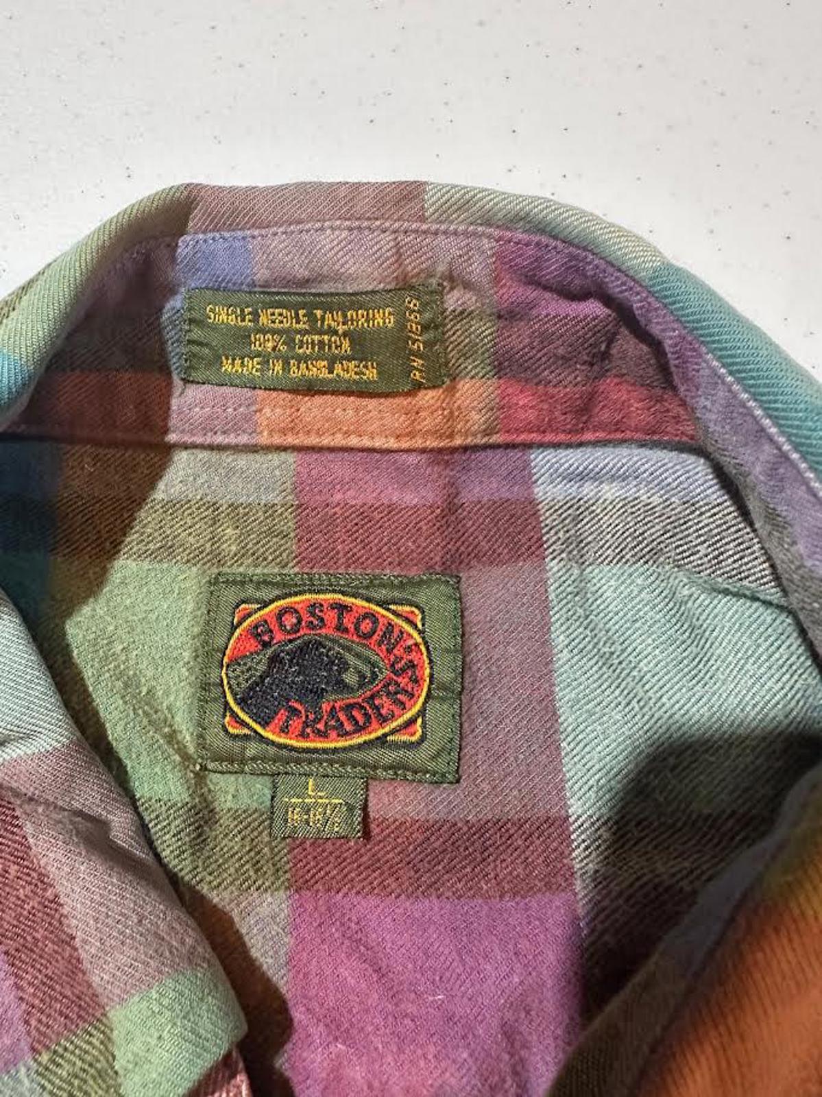 Vintage Boston Traders Plaid Cotton Flannel Shirt L
