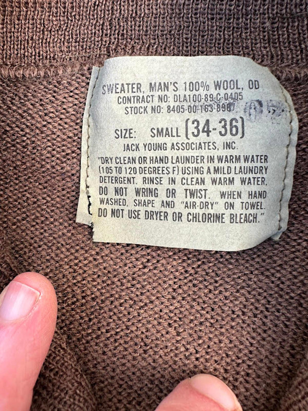 Vintage US Military Wool Henley Sweater S