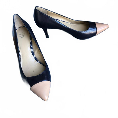 Ann Taylor Navy & Tan Cap Toe Heels Size 7