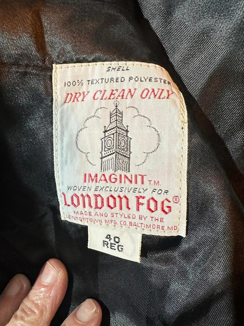 Vintage London Fog Houndstooth Long Coat USA Made