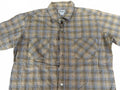 Carhartt Men’s Plaid Button Front Shirt Size L Regular Tan Brown Cotton Workwear