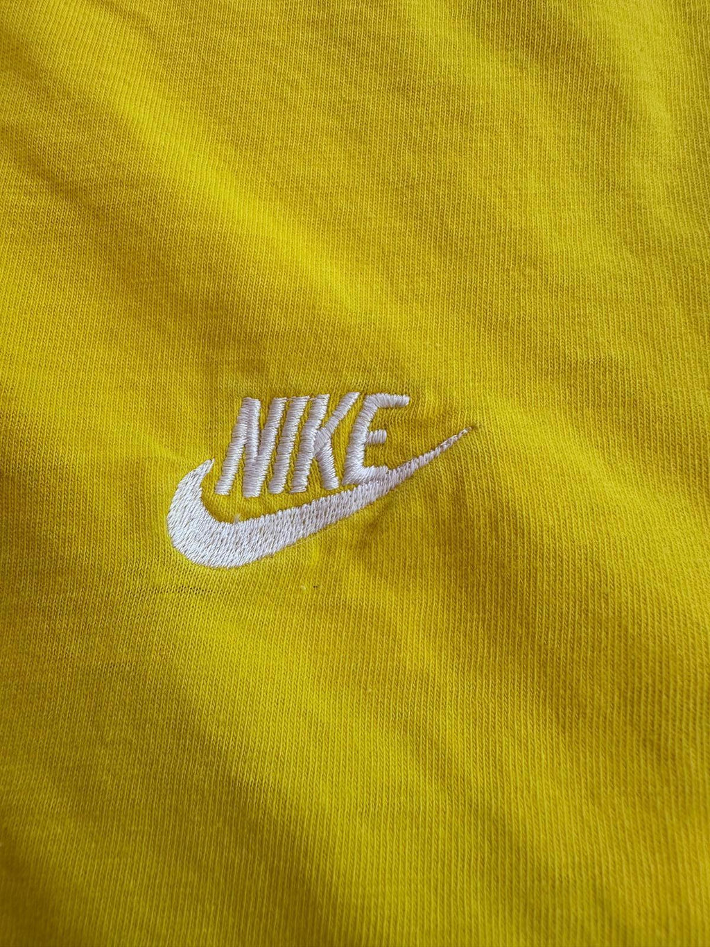 Vintage 90s Nike Yellow Polo Shirt – Size XL  White Embroidered Logo Made in USA