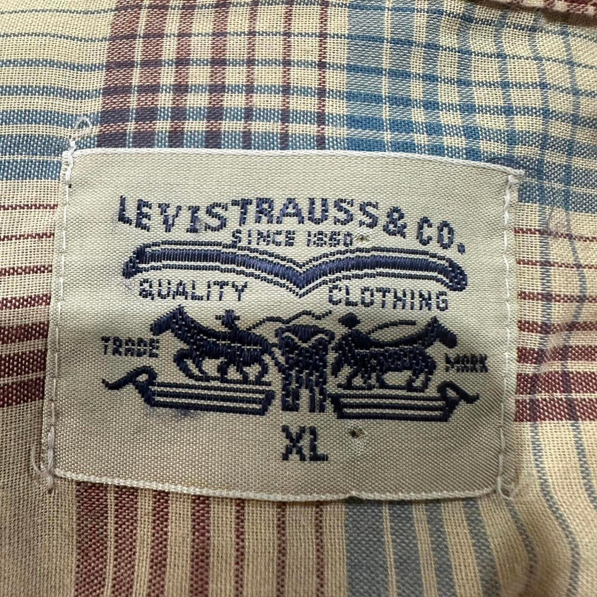 Levi's Plaid Western Snap Shirt XL Korea