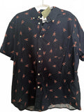 Goodfellow co Button Up Shirt Men's XXL Slim Blue with Orange Lobster Print