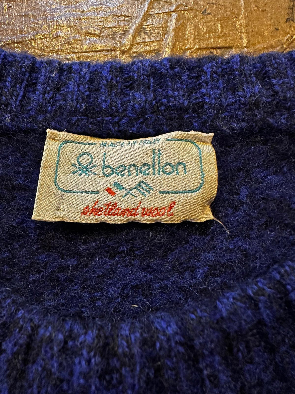 Vintage Benetton Shetland Wool Sweater 1980s Italy