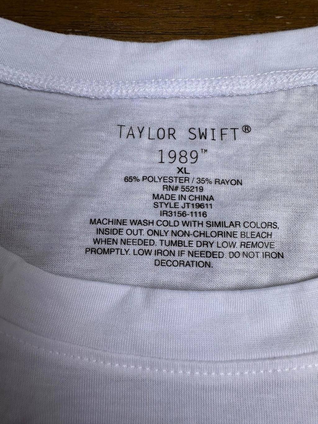 Taylor Swift 1989 “I Know Places We Can Hide” Embroidered Lyric Tee  Curved Hem