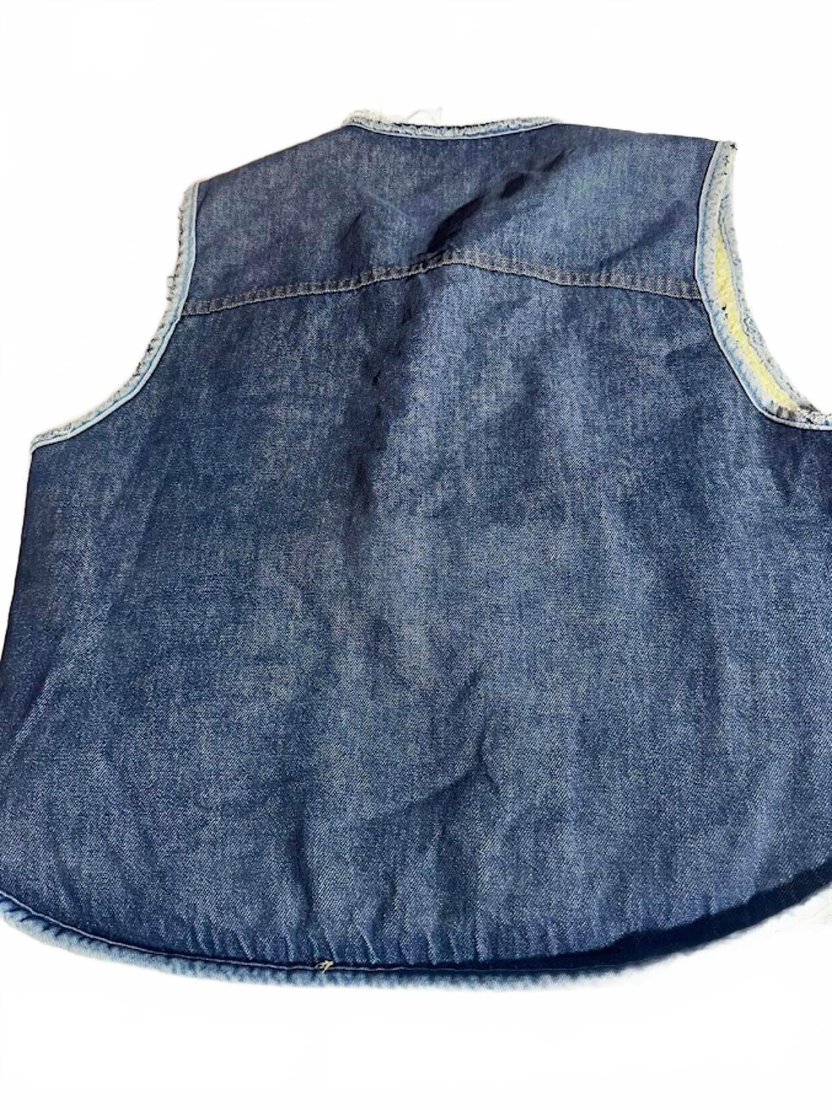 Vintage Roebucks Sherpa Lined Denim Vest M L