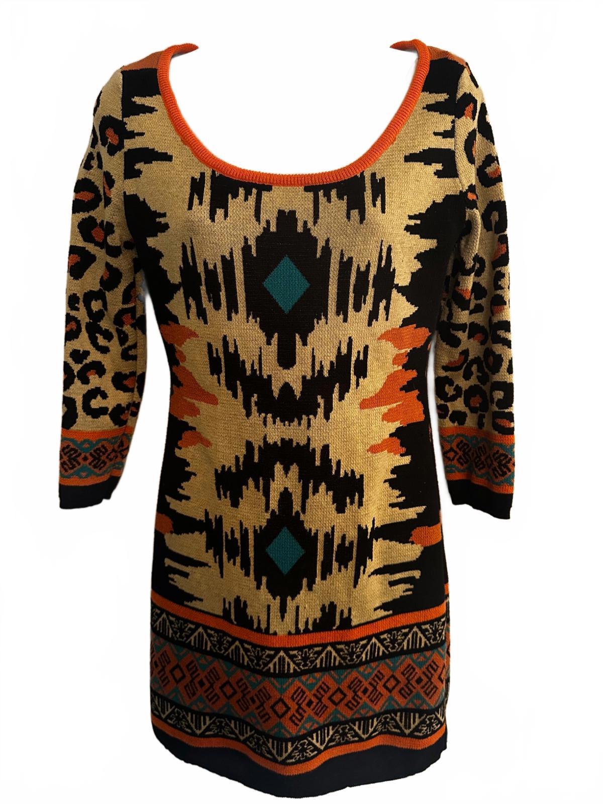 Flying Tomato Southwestern Knit Sweater Dress L