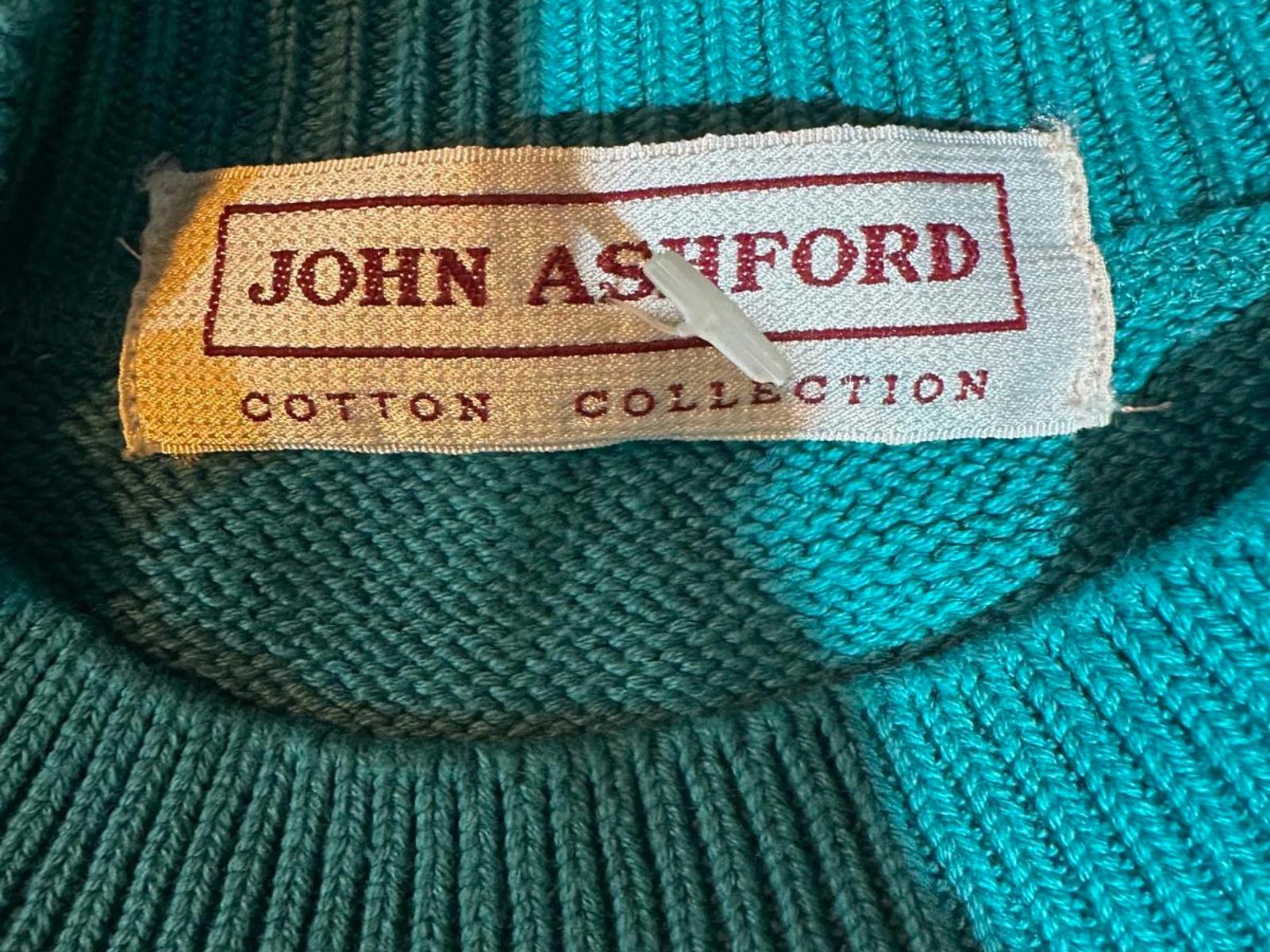 John Ashford Teal Cotton Crewneck Sweater L NWT