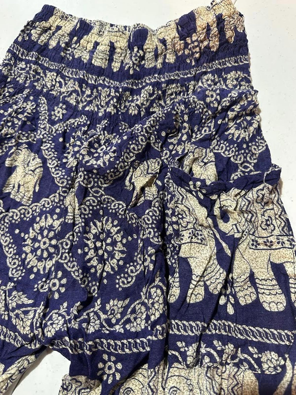 Thai Elephant Print Cotton Pants