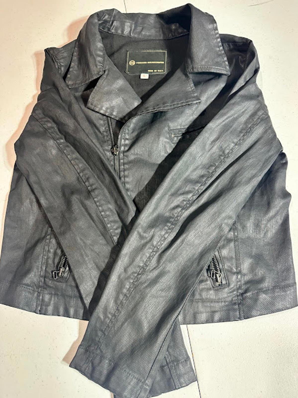Adriano Goldschmied coated cotton biker-style jacket