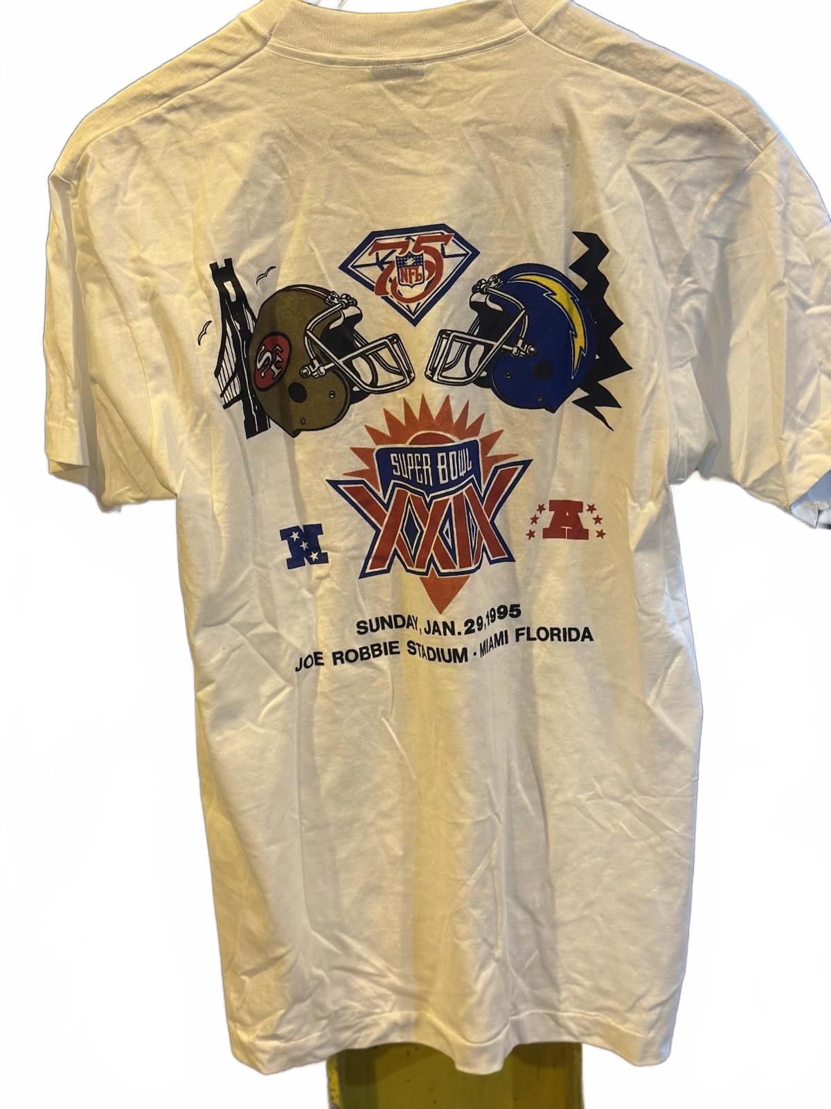 Vintage NFL 1995 San Francisco 49ers Vs Chargers Super Bowl XXIX  Shirt Sz L