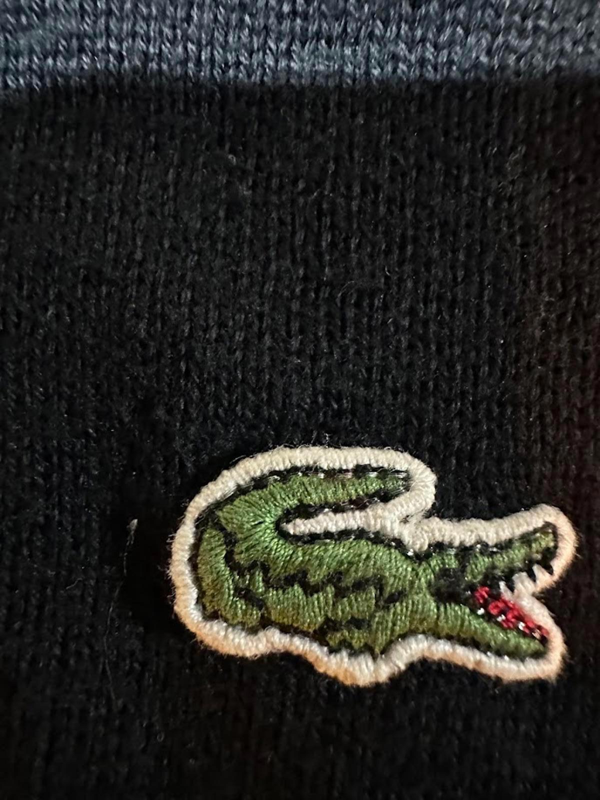 Lacoste Black V-Neck Cotton Sweater XL