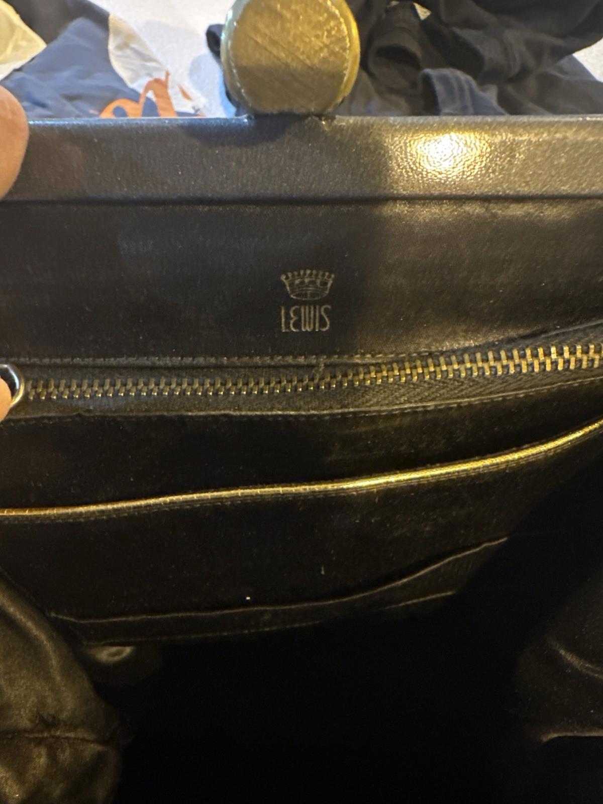 Vintage Lewis Gray Patent Frame Handbag