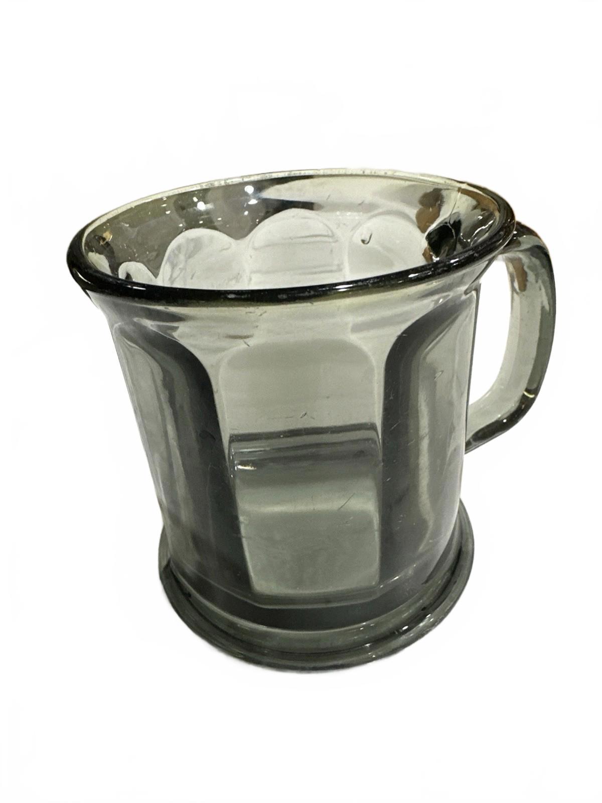 Smoky Gray Glass Paneled Cup
