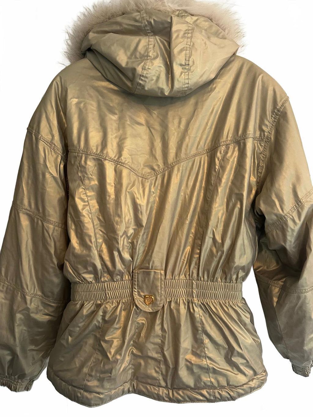 Slazenger Y2K Metallic Puffer Jacket 95 Faux Fur Hood Korea