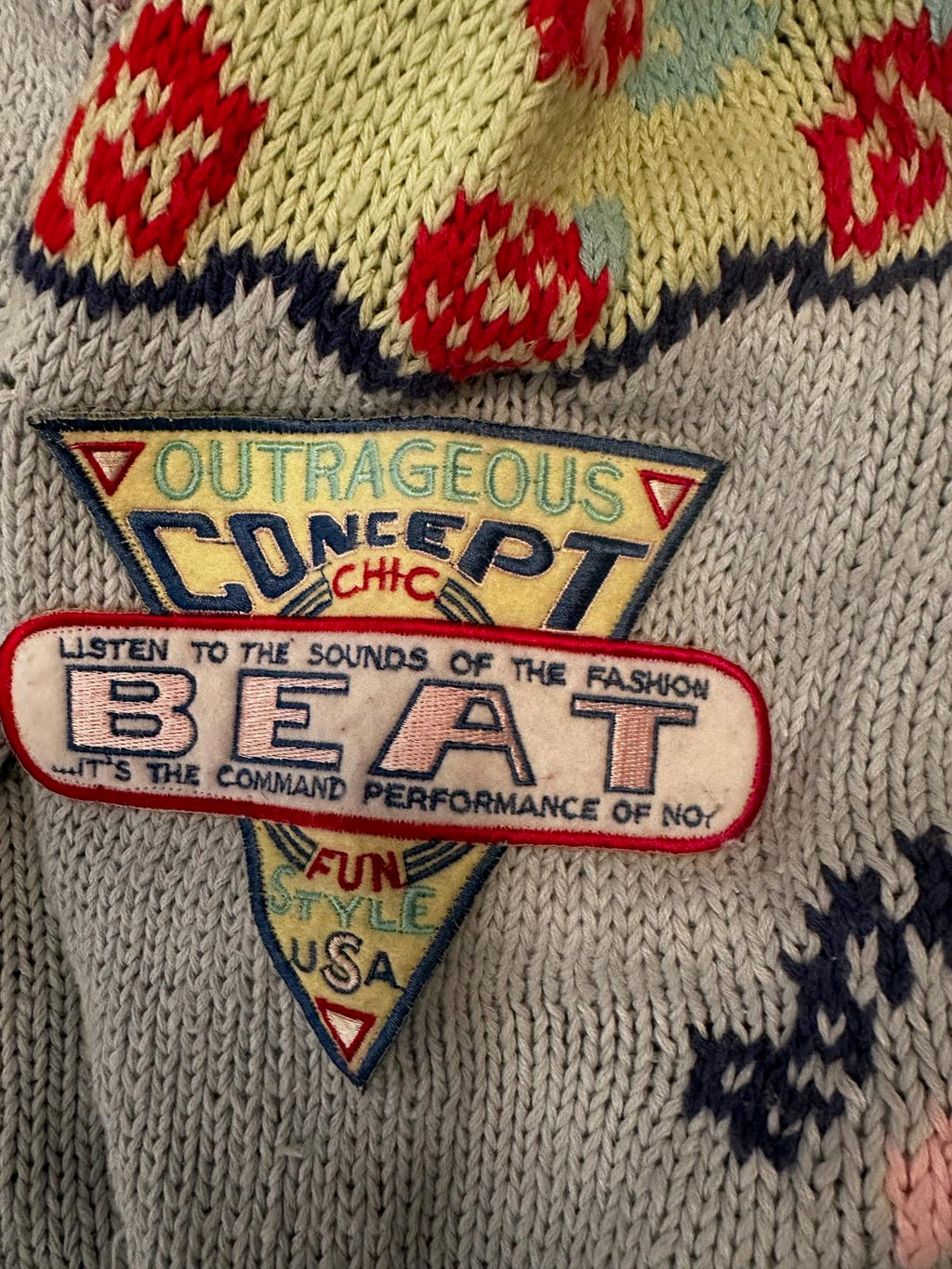 No! Vintage Patch Knit Cardigan L/XL