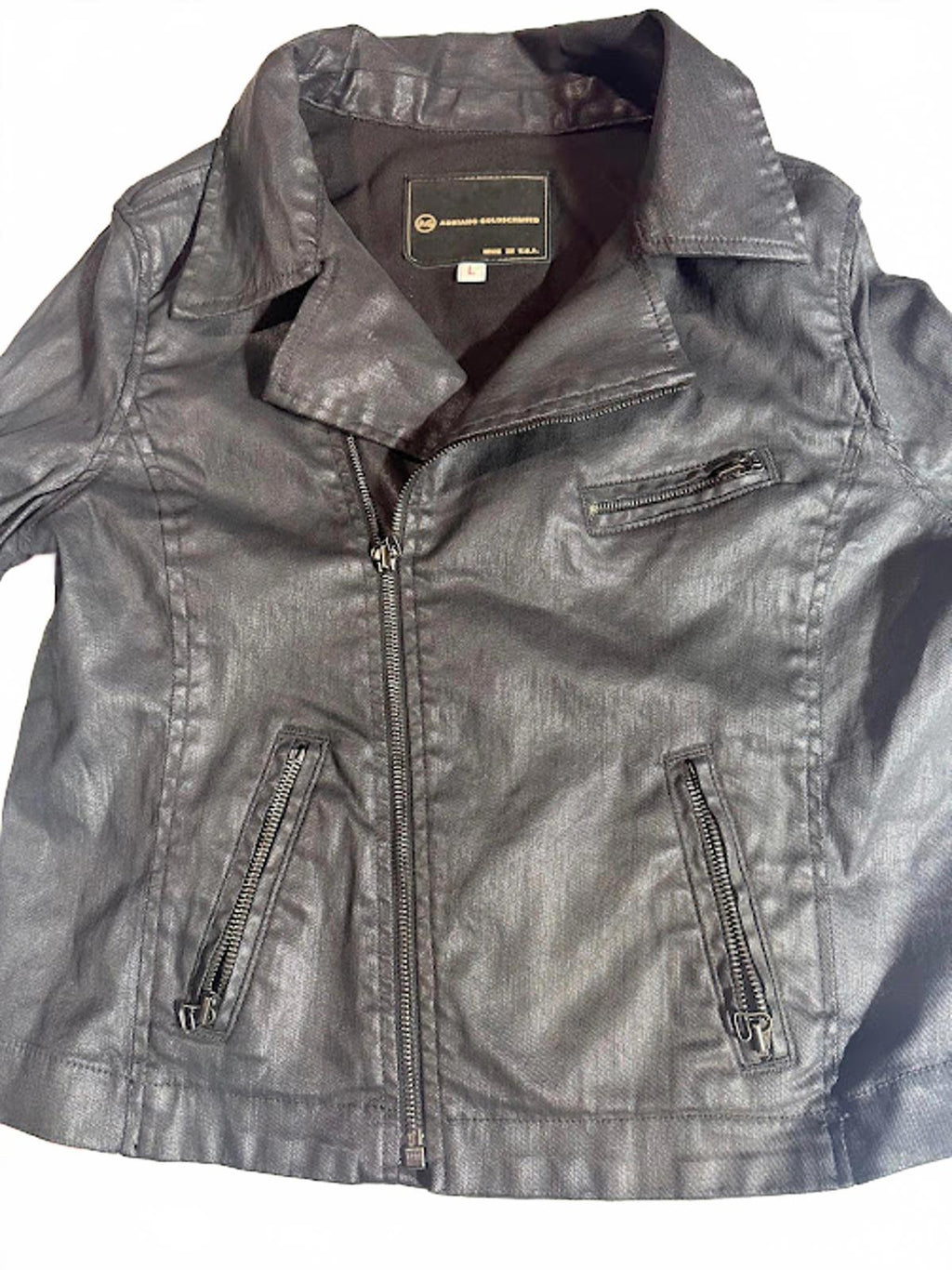 Adriano Goldschmied coated cotton biker-style jacket