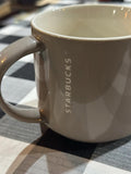 Starbucks (16 oz) Matte Taupe Wide Base Embossed Coffee Mug