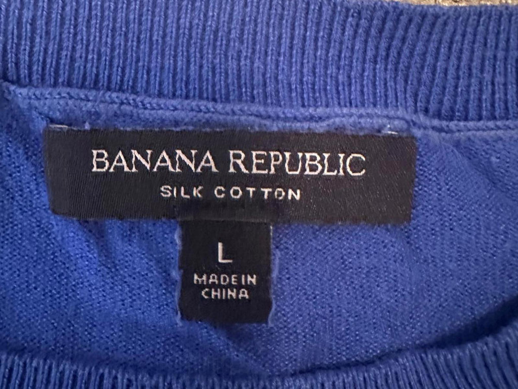 Banana Republic Blue Silk-Cotton Sweater L