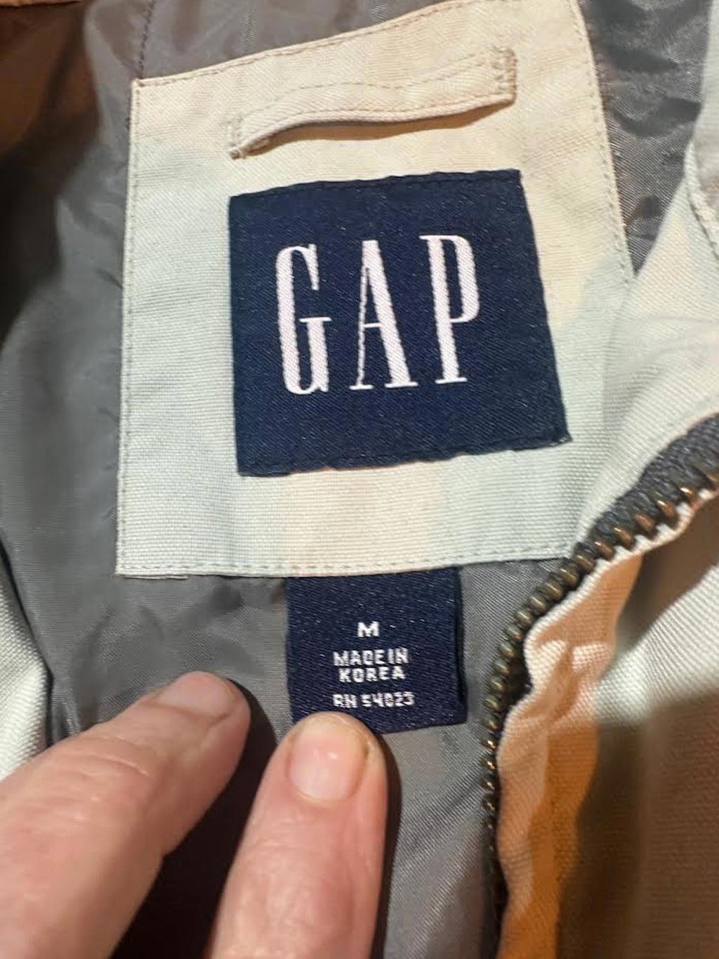 Vintage 90s GAP Khaki Zip Jacket Made in Korea M