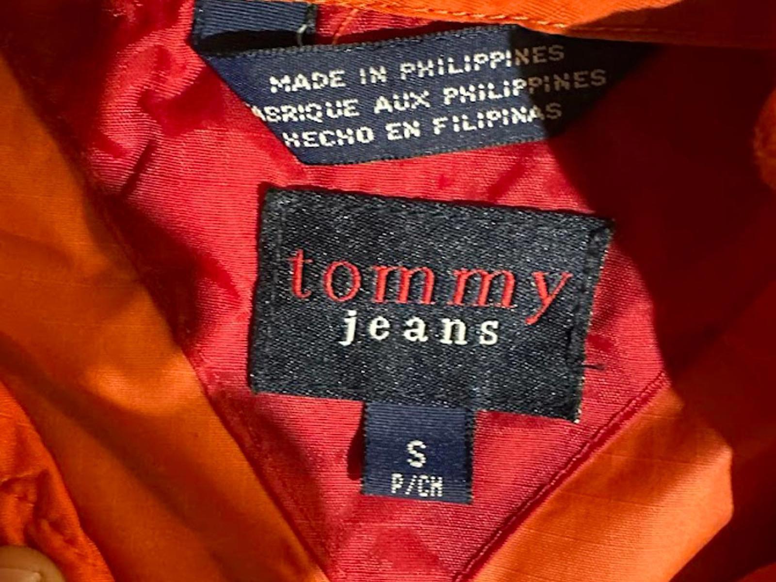 Tommy Hilfiger Orange Half-Zip Hooded Windbreaker S