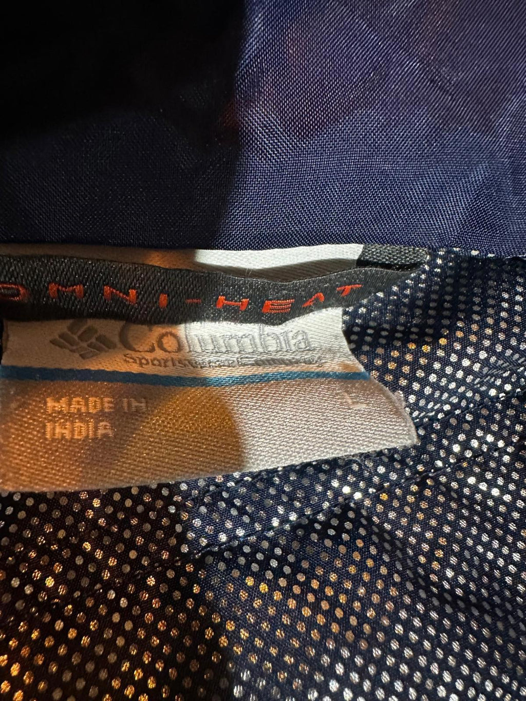 Columbia Blue Omni-Heat Hooded Jacket Men L Light Insulated