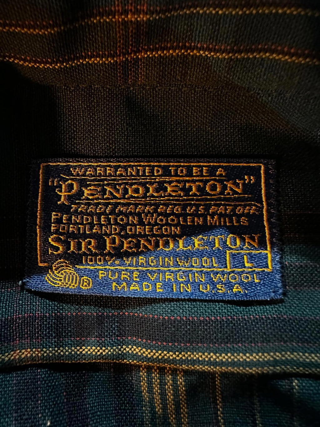 Pendleton Made in USA Pure Virgin Wool Plaid Shirt L