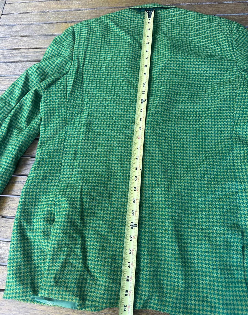 Vintage 1960s Smith’s 100% Cashmere Green Houndstooth Blazer