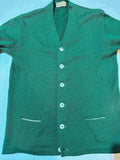 Vintage Green Wool Sweater w Moth Wear Distressed