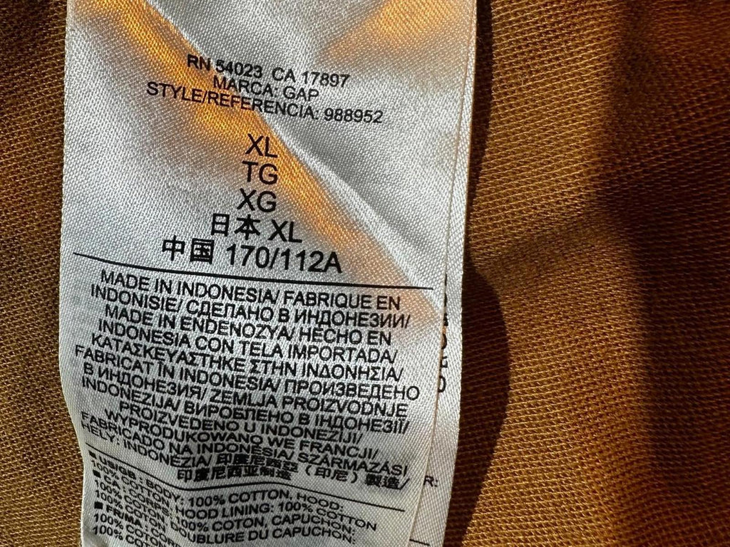 GAP XL Tan Utility Jacket Hooded Cotton Parka