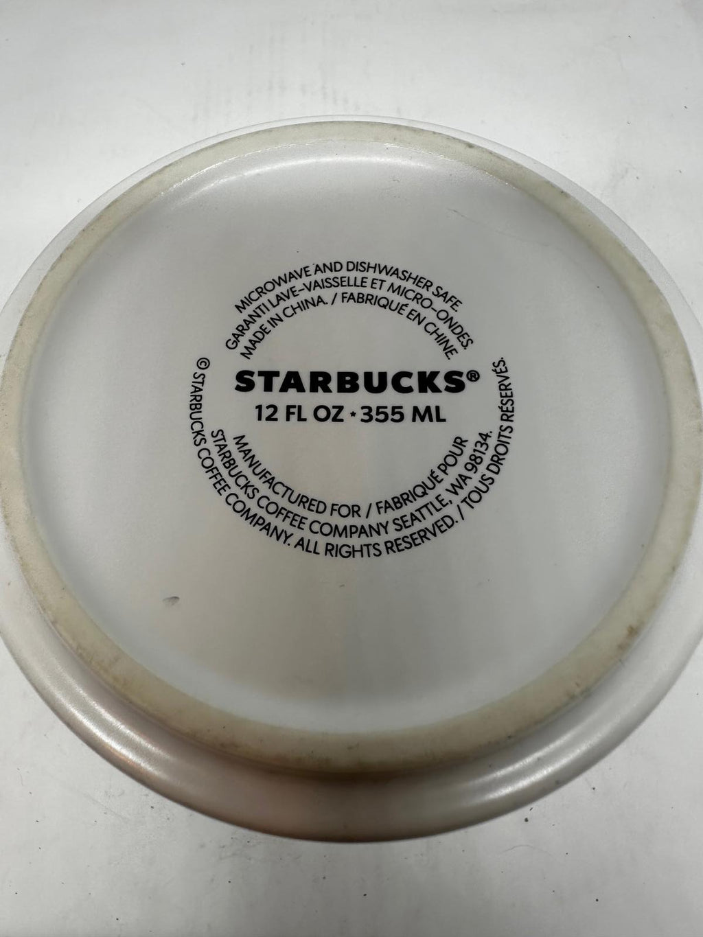 Starbucks “LOVE” Mosaic Tile Mug Yellow Interior 12 fl oz Ceramic 2010s Retired