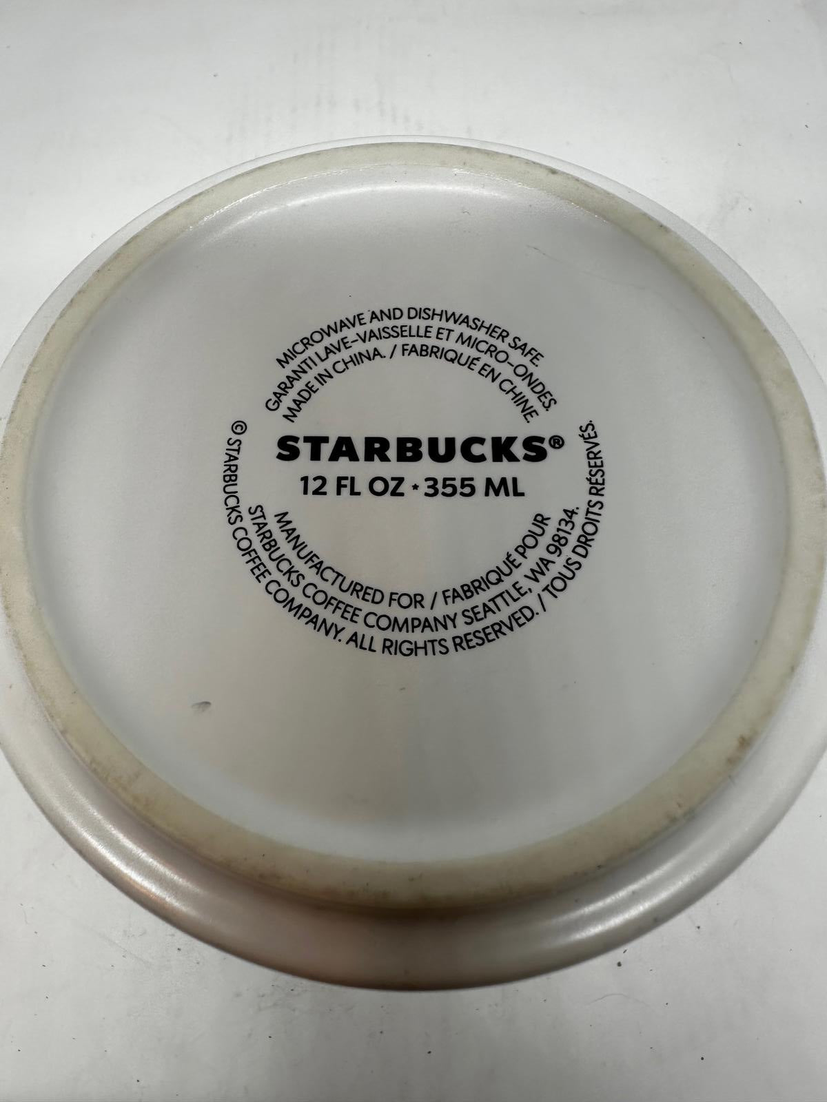 Starbucks “LOVE” Mosaic Tile Mug Yellow Interior 12 fl oz Ceramic 2010s Retired