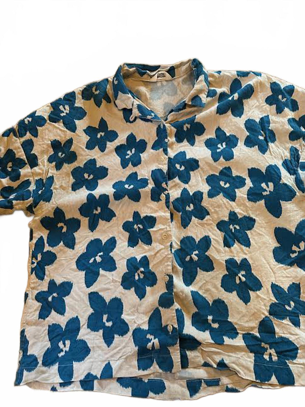 TOAST floral viscose linen button shirt oversized 12
