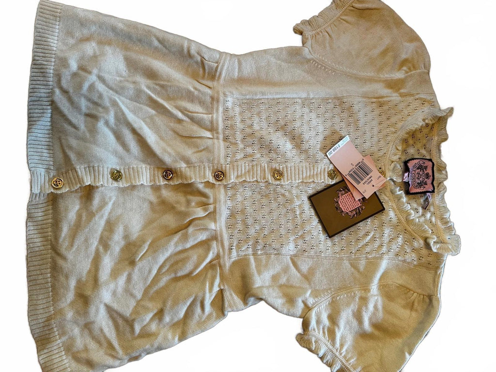 Juicy Couture Cream Knit Button Front Top Sz S
