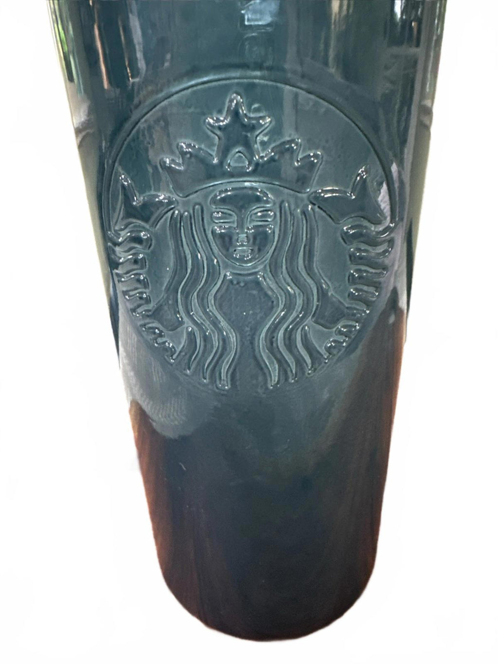 Starbucks 2022 Dark Green Recycled Glass Water Bottle Tumbler 22oz Twist Lid