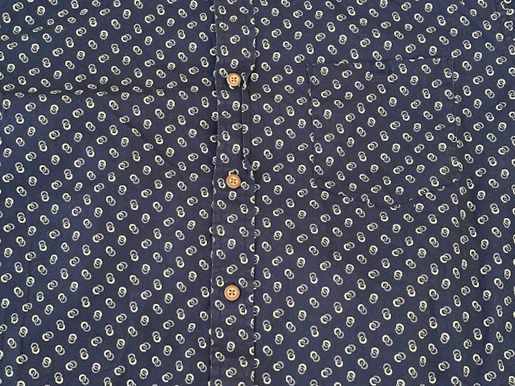 American Eagle Paisley Shirt XL Slim Fit Navy