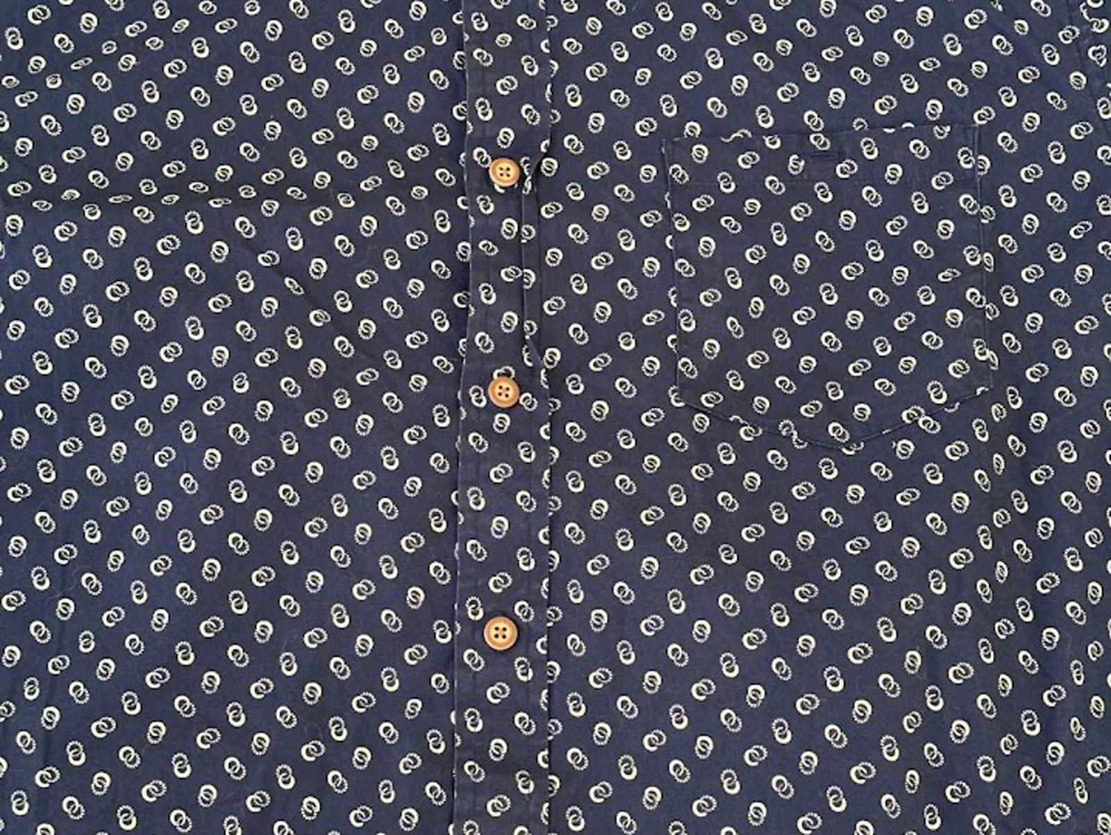 American Eagle Paisley Shirt XL Slim Fit Navy