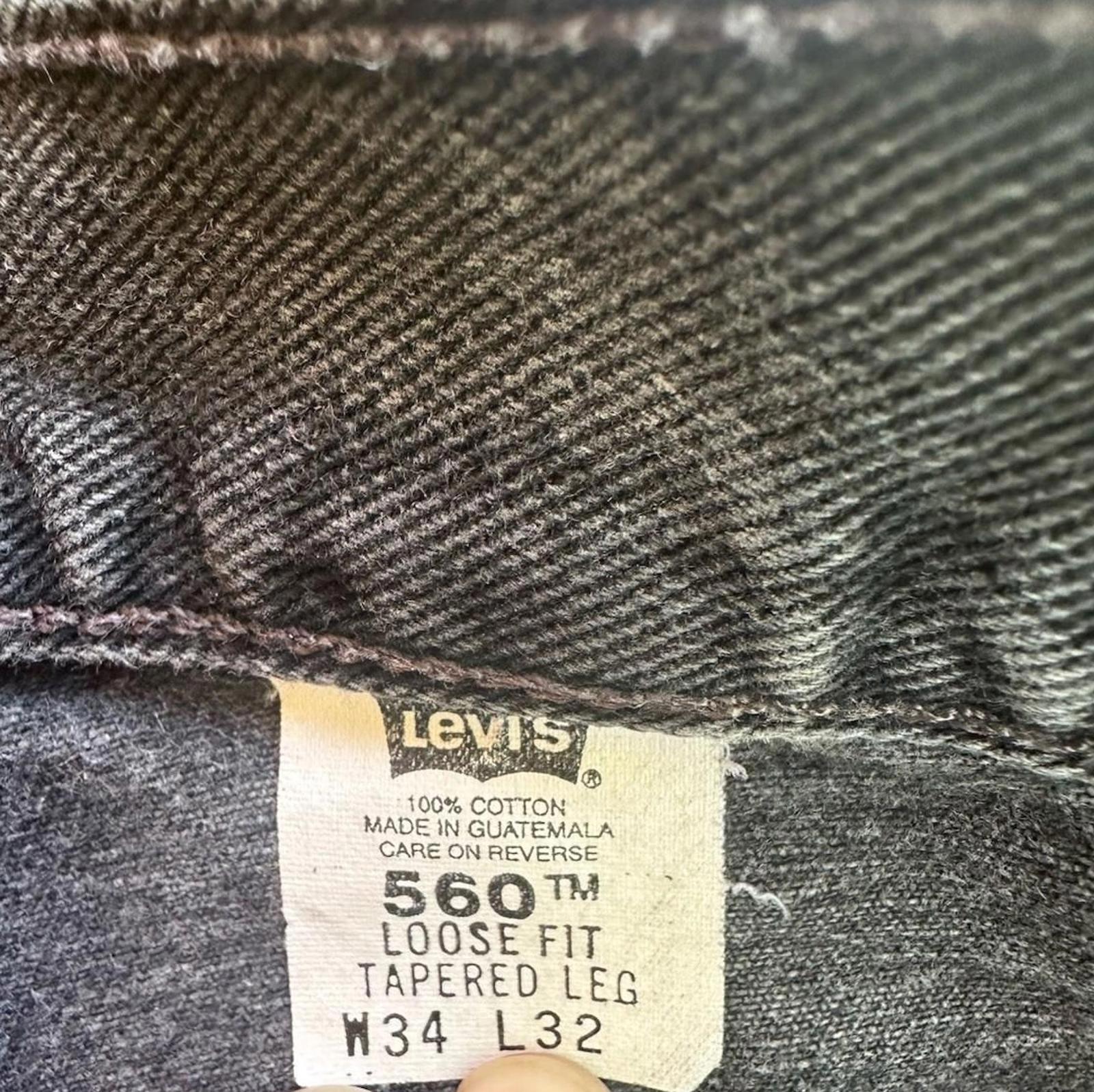 Levi's 560 Jeans Men's Size 34x32 Black Loose Fit Tapered