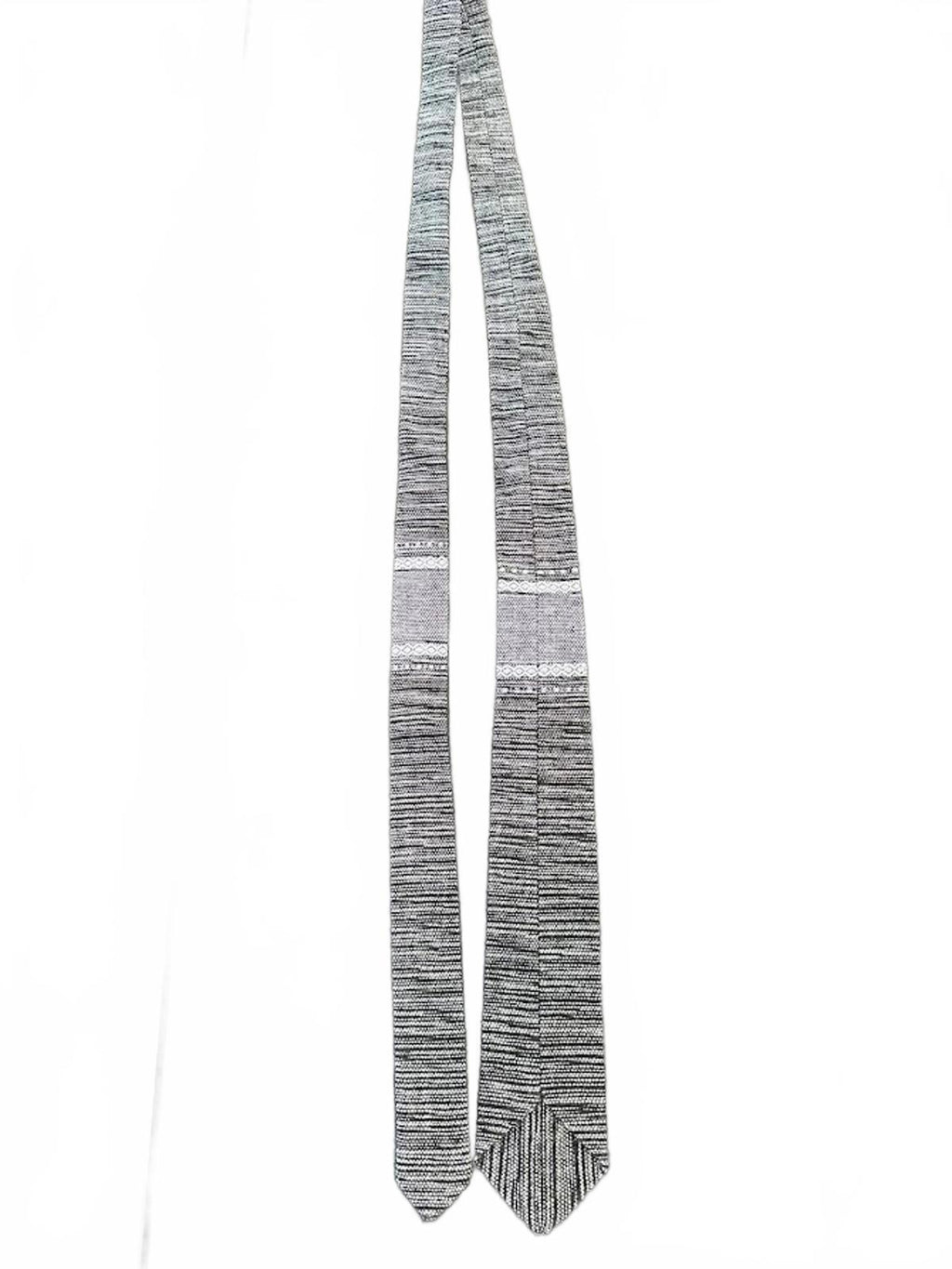Vintage Black White Llama Knit Tie 56”