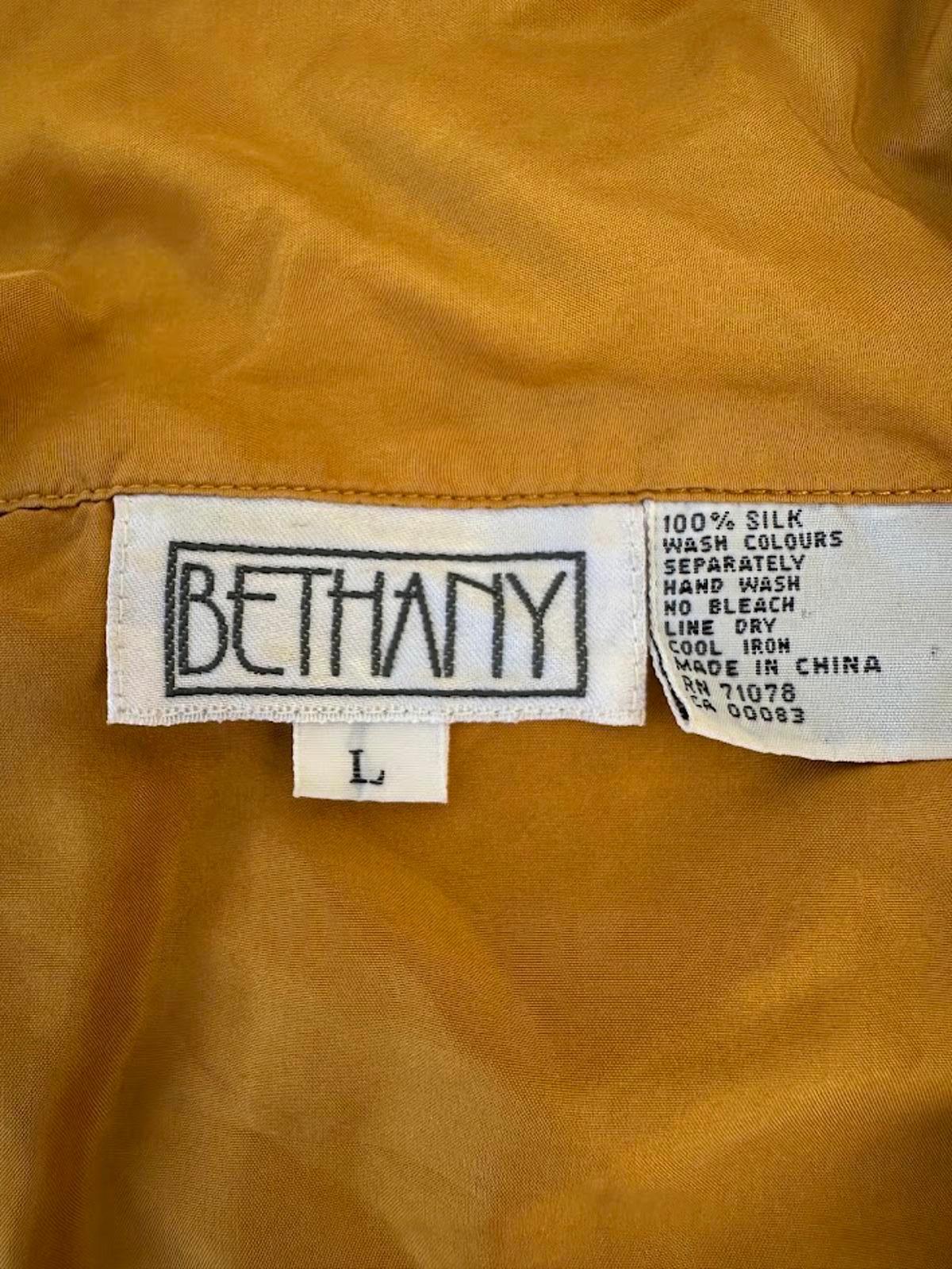 Bethany Mustard Silk Button Front Blouse L
