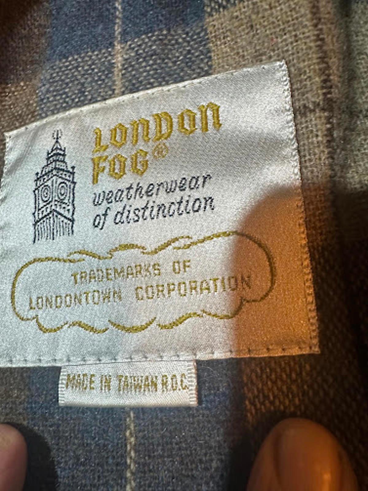 Vintage London Fog Tan Wool Jacket Plaid Lined 44R