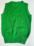 Vintage Green Knit Sweater Vest Sleeveless Textured