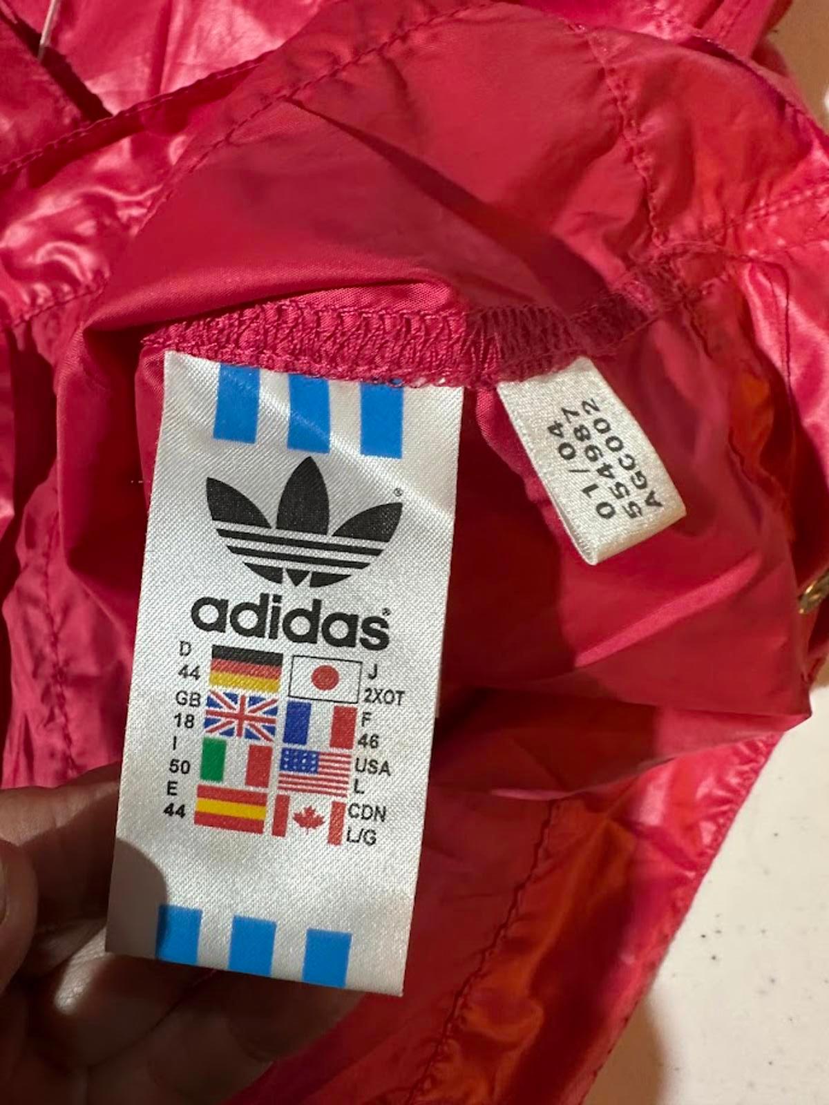 Vintage Adidas 3 Stripe Windbreaker Hot Pink L