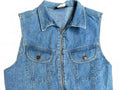 Vintage Breeches USA Denim Zip Front Vest Women's M