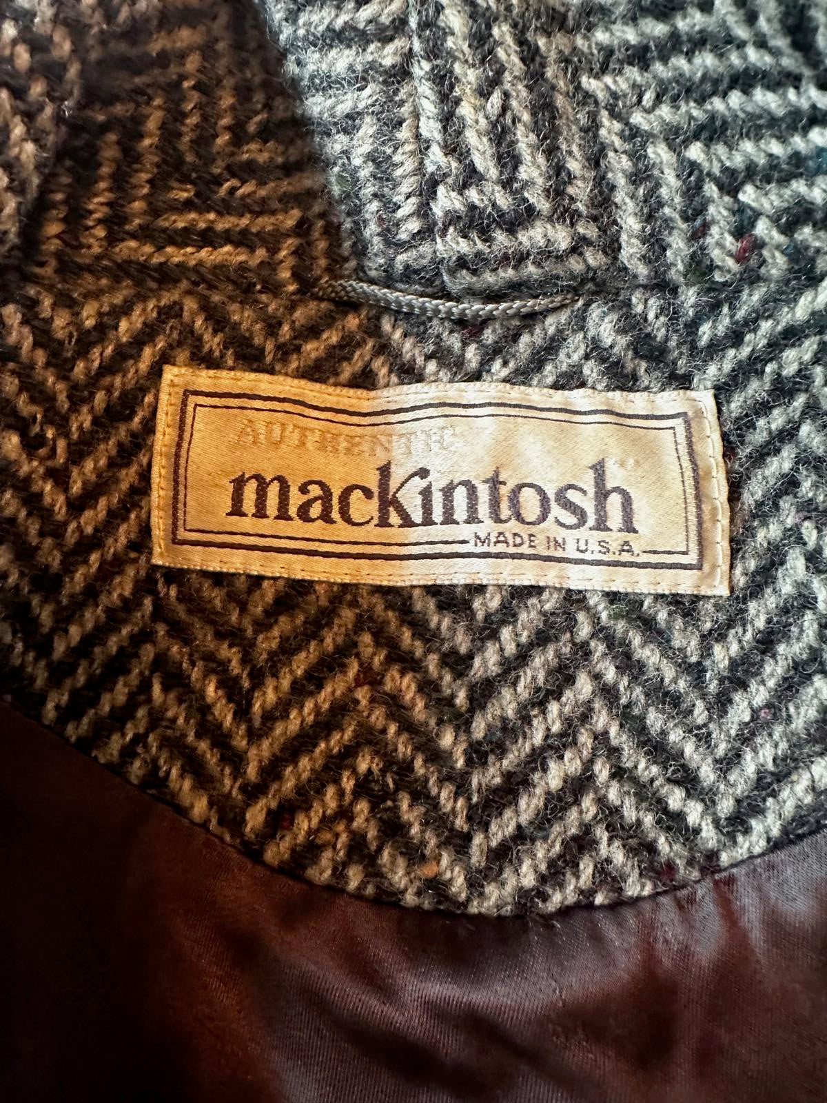 Vintage Italian Wool Herringbone Coat Small