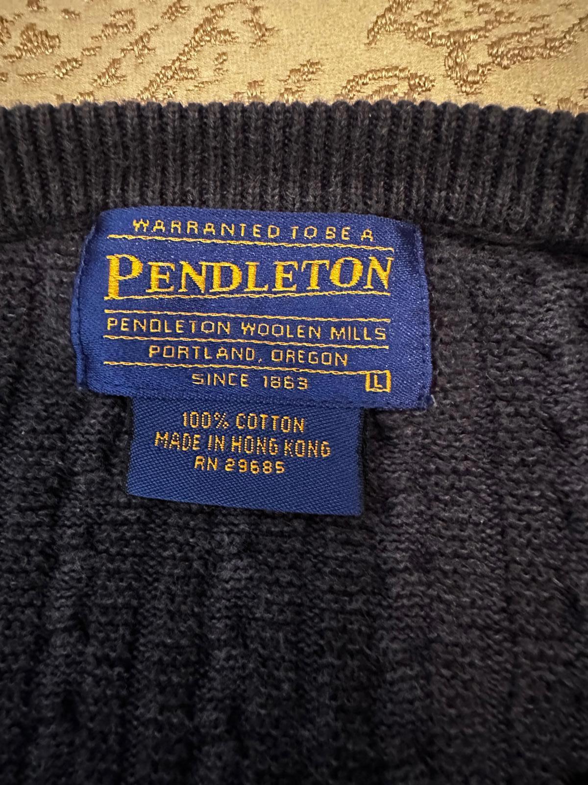 Pendleton USA 100% cottong Cable Knit Sweater Navy