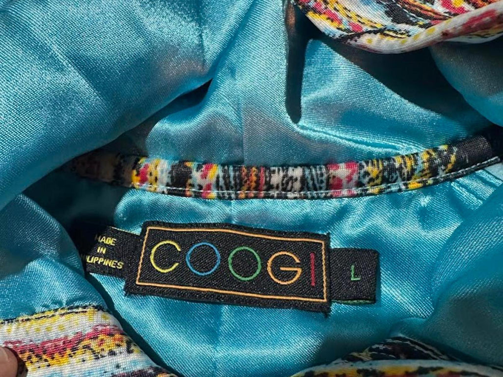Coogi Zip Hoodie Colorblock Aztec L