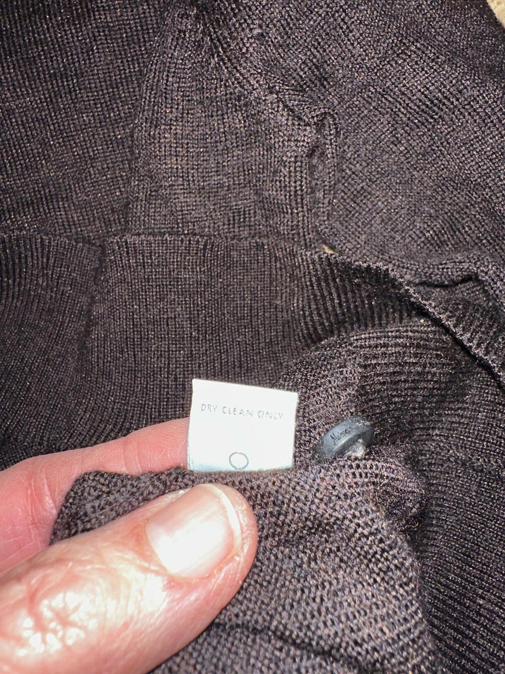 Neiman Marcus Silk Cashmere Button Neck Sweater M